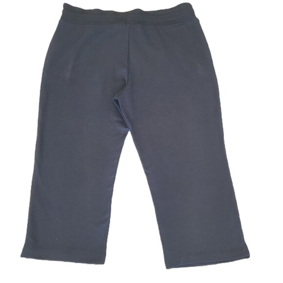 NWT EDDIE BAUER Cotton Blend Black Casual Capri Pants Soft Stretch Size Large - Picture 2 of 9